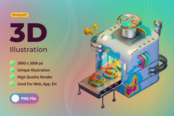 3d Illustration Minting NFT
