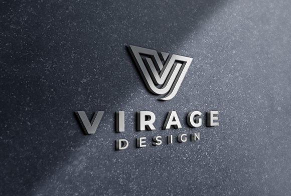 3D Logo Mockup Signage on Office Wall