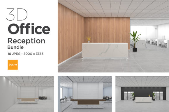 3D Office Reception Mockup Vol 10