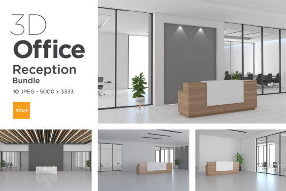 3D Office Reception Mockup Vol 3