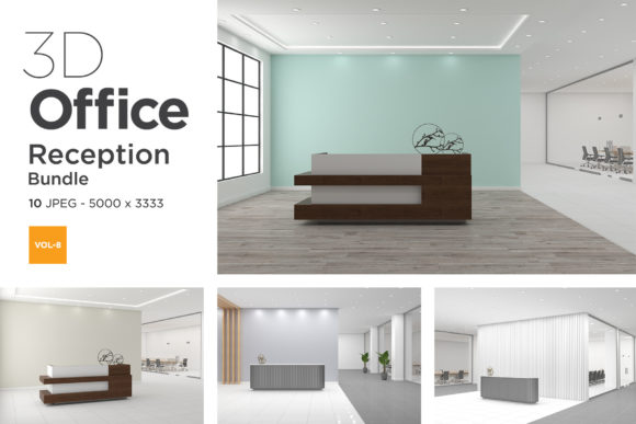 3D Office Reception Mockup Vol 8