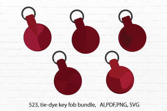 3d Tie-dye Simple Key Fob Bundle 523