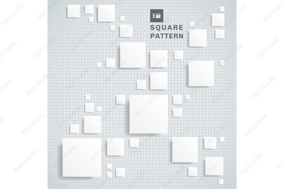 Abstract 3D White Paper Square Pattern