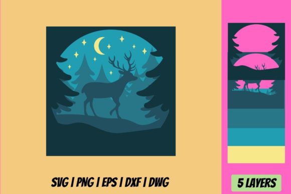 Christmas Shadow Box 4 3D Layered SVG