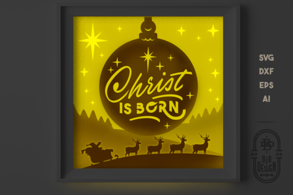 Christmas SVG 3D Scene Christ is Born