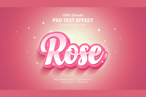Elevating Visual Communication with the Rose Color Editable PSD 3D Text Effect