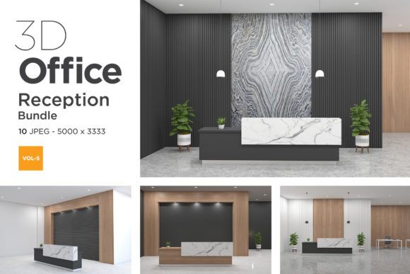 Evaluating 3D Office Reception Mockup Vol 5 for Professional Branding and Interior Design Presentations