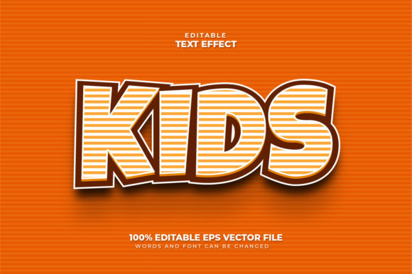 Kids 3D Text Effect, Editable Text Style