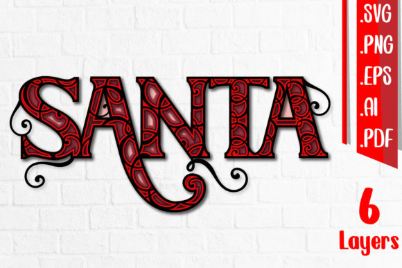 SANTA 3D Layered Cut Files Svg Eps Png