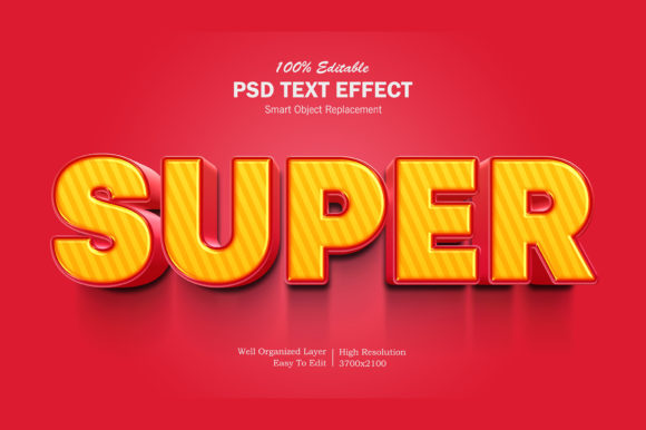 Super 3D PSD Editable Text Effect